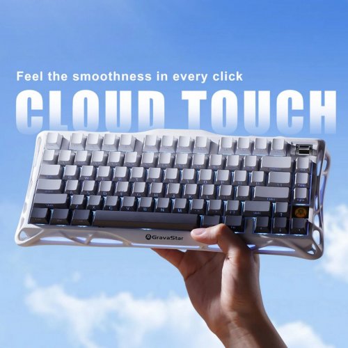 Клавіатура GravaStar Mercury K1 RGB GravaStar x Kailh Cheery Pink Linear Switches Wireless (GSK1_GWHT) White купити в Україні: Київ, Львів, Хмельницький, Тернопіль | Низька ціна, відгуки, характеристики від TELEMART фото
