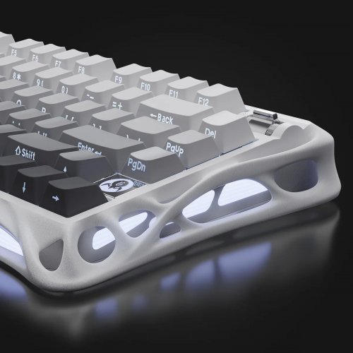 Клавіатура GravaStar Mercury K1 RGB GravaStar x Kailh Cheery Pink Linear Switches Wireless (GSK1_GWHT) White купити в Україні: Київ, Львів, Хмельницький, Тернопіль | Низька ціна, відгуки, характеристики від TELEMART фото