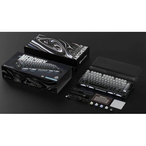 Клавіатура GravaStar Mercury K1 RGB GravaStar x Kailh Cheery Pink Linear Switches Wireless (GSK1_GBLK) Black купити в Україні: Київ, Львів, Хмельницький, Тернопіль | Низька ціна, відгуки, характеристики від TELEMART фото