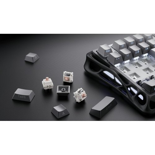 Клавіатура GravaStar Mercury K1 RGB GravaStar x Kailh Cheery Pink Linear Switches Wireless (GSK1_GBLK) Black купити в Україні: Київ, Львів, Хмельницький, Тернопіль | Низька ціна, відгуки, характеристики від TELEMART фото