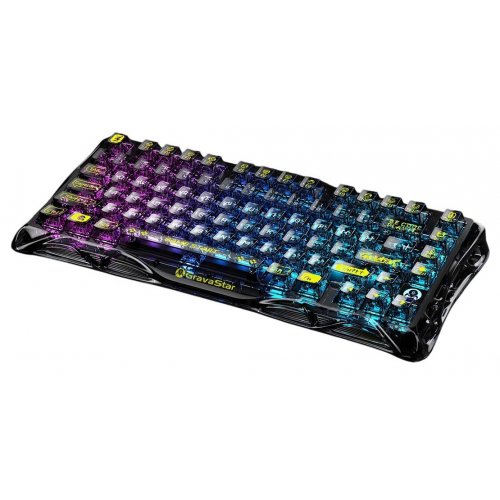 Клавіатура GravaStar Mercury K1 Lite RGB GravaStar x BSUN Grey Linear Switches Wireless (GSK1LITE_XTAL_BLK) Black купити в Україні: Київ, Львів, Хмельницький, Тернопіль | Низька ціна, відгуки, характеристики від TELEMART фото