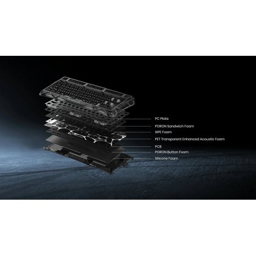 Клавіатура GravaStar Mercury K1 Lite RGB GravaStar x BSUN Grey Linear Switches Wireless (GSK1LITE_XTAL_BLK) Black купити в Україні: Київ, Львів, Хмельницький, Тернопіль | Низька ціна, відгуки, характеристики від TELEMART фото