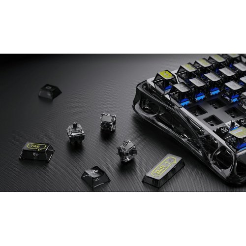 Клавіатура GravaStar Mercury K1 Lite RGB GravaStar x BSUN Grey Linear Switches Wireless (GSK1LITE_XTAL_BLK) Black купити в Україні: Київ, Львів, Хмельницький, Тернопіль | Низька ціна, відгуки, характеристики від TELEMART фото