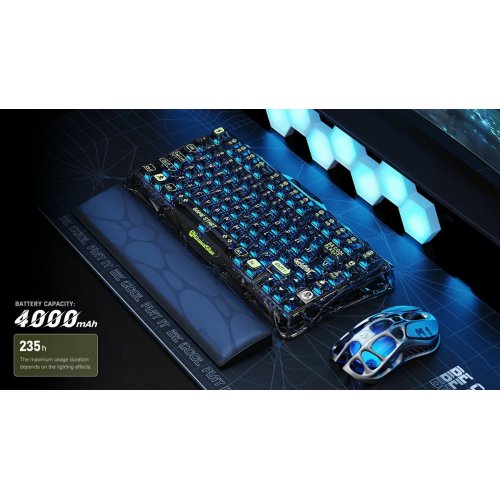 Клавіатура GravaStar Mercury K1 Lite RGB GravaStar x BSUN Grey Linear Switches Wireless (GSK1LITE_XTAL_BLK) Black купити в Україні: Київ, Львів, Хмельницький, Тернопіль | Низька ціна, відгуки, характеристики від TELEMART фото