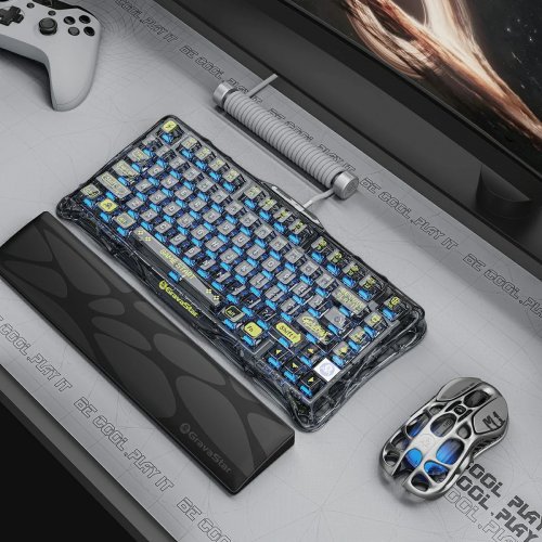 Клавіатура GravaStar Mercury K1 Lite RGB GravaStar x BSUN Grey Linear Switches Wireless (GSK1LITE_XTAL_BLK) Black купити в Україні: Київ, Львів, Хмельницький, Тернопіль | Низька ціна, відгуки, характеристики від TELEMART фото