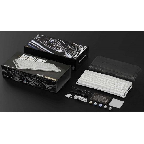 Клавіатура GravaStar Mercury K1 Lite RGB GravaStar x BSUN Grey Linear Switches Wireless (GSK1LITE_WHT) White купити в Україні: Київ, Львів, Хмельницький, Тернопіль | Низька ціна, відгуки, характеристики від TELEMART фото