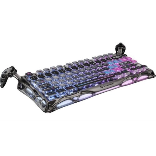 Клавіатура GravaStar Mercury K1 Pro RGB GravaStar x Kailh Speedy Mint Linear Switches Wireless (GSK1PRO_CBLK) Cyberpunk купити в Україні: Київ, Львів, Хмельницький, Тернопіль | Низька ціна, відгуки, характеристики від TELEMART фото