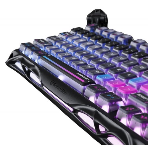 Клавіатура GravaStar Mercury K1 Pro RGB GravaStar x Kailh Speedy Mint Linear Switches Wireless (GSK1PRO_CBLK) Cyberpunk купити в Україні: Київ, Львів, Хмельницький, Тернопіль | Низька ціна, відгуки, характеристики від TELEMART фото