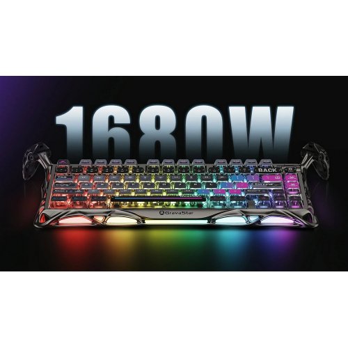 Клавіатура GravaStar Mercury K1 Pro RGB GravaStar x Kailh Speedy Mint Linear Switches Wireless (GSK1PRO_CBLK) Cyberpunk купити в Україні: Київ, Львів, Хмельницький, Тернопіль | Низька ціна, відгуки, характеристики від TELEMART фото