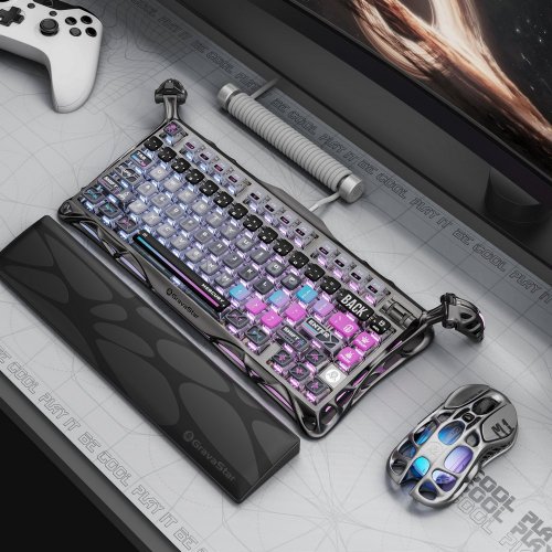 Клавіатура GravaStar Mercury K1 Pro RGB GravaStar x Kailh Speedy Mint Linear Switches Wireless (GSK1PRO_CBLK) Cyberpunk купити в Україні: Київ, Львів, Хмельницький, Тернопіль | Низька ціна, відгуки, характеристики від TELEMART фото
