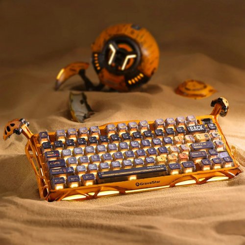 Клавіатура GravaStar Mercury K1 Pro RGB GravaStar x Kailh Speedy Mint Linear Switches Wireless (GSK1PRO_YLW) Yellow купити в Україні: Київ, Львів, Хмельницький, Тернопіль | Низька ціна, відгуки, характеристики від TELEMART фото