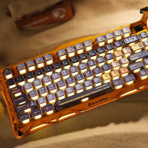 Клавіатура GravaStar Mercury K1 Pro RGB GravaStar x Kailh Speedy Mint Linear Switches Wireless (GSK1PRO_YLW) Yellow купити в Україні: Київ, Львів, Хмельницький, Тернопіль | Низька ціна, відгуки, характеристики від TELEMART фото