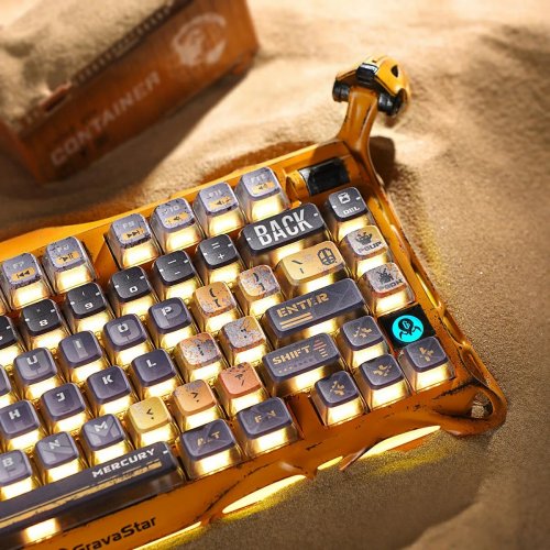 Клавіатура GravaStar Mercury K1 Pro RGB GravaStar x Kailh Speedy Mint Linear Switches Wireless (GSK1PRO_YLW) Yellow купити в Україні: Київ, Львів, Хмельницький, Тернопіль | Низька ціна, відгуки, характеристики від TELEMART фото