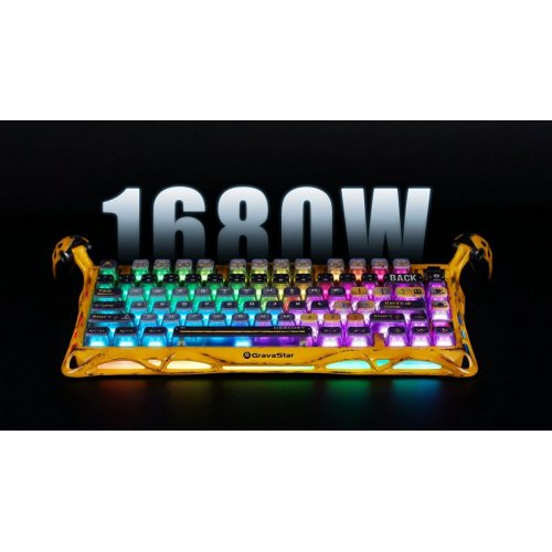 Клавіатура GravaStar Mercury K1 Pro RGB GravaStar x Kailh Speedy Mint Linear Switches Wireless (GSK1PRO_YLW) Yellow купити в Україні: Київ, Львів, Хмельницький, Тернопіль | Низька ціна, відгуки, характеристики від TELEMART фото