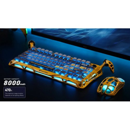 Клавіатура GravaStar Mercury K1 Pro RGB GravaStar x Kailh Speedy Mint Linear Switches Wireless (GSK1PRO_YLW) Yellow купити в Україні: Київ, Львів, Хмельницький, Тернопіль | Низька ціна, відгуки, характеристики від TELEMART фото