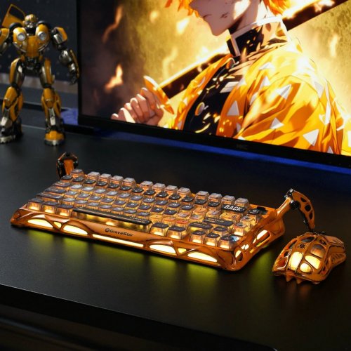 Клавіатура GravaStar Mercury K1 Pro RGB GravaStar x Kailh Speedy Mint Linear Switches Wireless (GSK1PRO_YLW) Yellow купити в Україні: Київ, Львів, Хмельницький, Тернопіль | Низька ціна, відгуки, характеристики від TELEMART фото