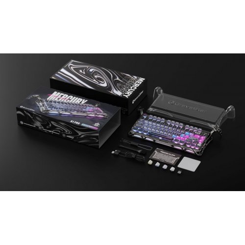 Клавиатура GravaStar Mercury K1 Pro RGB GravaStar x Kailh Speedy Mint Linear Switches Wireless (GSK1PRO_CMBLK) Black купить в Украине: Киев, Днепр, Харьков, Одесса  | Низкая цена, отзывы, характеристики от TELEMART фото