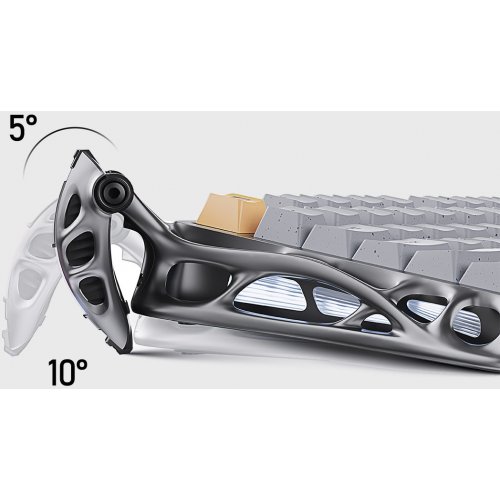 Клавіатура GravaStar Mercury K1 Pro RGB GravaStar x Kailh Speedy Mint Linear Switches Wireless (GSK1PRO_GRY) Grey купити в Україні: Київ, Львів, Хмельницький, Тернопіль | Низька ціна, відгуки, характеристики від TELEMART фото