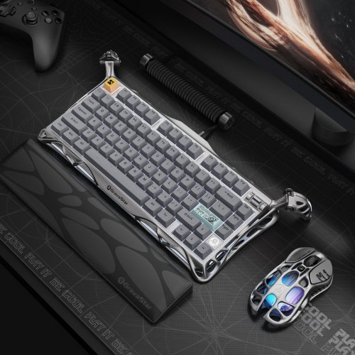 Клавіатура GravaStar Mercury K1 Pro RGB GravaStar x Kailh Speedy Mint Linear Switches Wireless (GSK1PRO_GRY) Grey купити в Україні: Київ, Львів, Хмельницький, Тернопіль | Низька ціна, відгуки, характеристики від TELEMART фото
