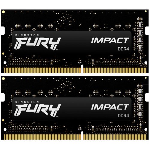 Уцінка озп Kingston SODIMM DDR4 32GB (2x16GB) 3200Mhz FURY Impact Black (KF432S20IBK2/32) (Розкрита упаковка, 811674) купити в Україні: Київ, Львів, Хмельницький, Тернопіль | Перевірка сумісності, низька ціна, відгуки, характеристики від TELEMART фото