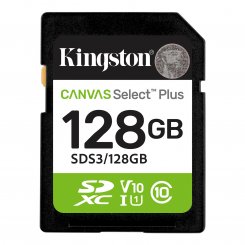 Карта памяти Kingston SDXC Canvas Select Plus G3 128GB Class 10 UHS-I U1 V10 (SDS3/128GB)