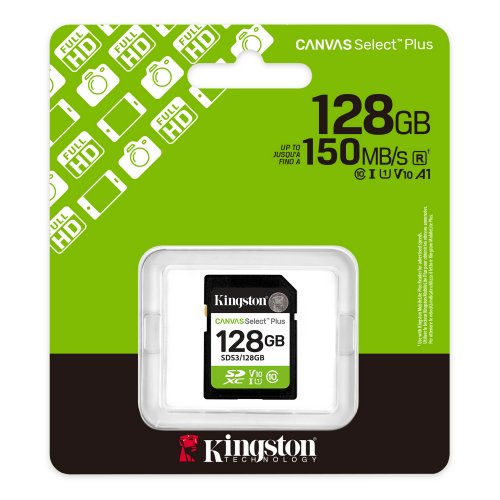 Карта памяти Kingston SDXC Canvas Select Plus G3 128GB Class 10 UHS-I U1 V10 (SDS3/128GB) купить в Украине: Киев, Днепр, Харьков, Одесса  | Низкая цена, отзывы, характеристики от TELEMART фото