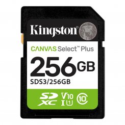 Карта памяти Kingston SDXC Canvas Select Plus G3 256GB Class 10 UHS-I U1 V10 (SDS3/256GB)