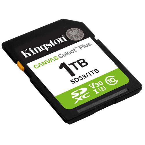 Карта памяти Kingston SDXC Canvas Select Plus G3 1TB Class 10 UHS-I U3 V30 (SDS3/1TB) купить в Украине: Киев, Днепр, Харьков, Одесса  | Низкая цена, отзывы, характеристики от TELEMART фото