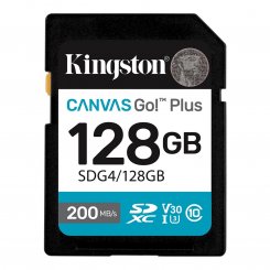 Карта памяти Kingston SDXC Canvas Go! Plus G4 128GB Class 10 UHS-I U3 V30 (SDG4/128GB)