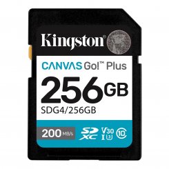 Карта памяти Kingston SDXC Canvas Go! Plus G4 256GB Class 10 UHS-I U3 V30 (SDG4/256GB)