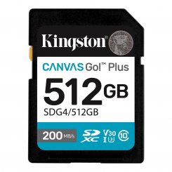 Карта памяти Kingston SDXC Canvas Go! Plus G4 512GB Class 10 UHS-I U3 V30 (SDG4/512GB)