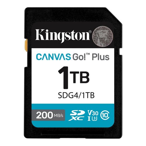 Карта памяти Kingston SDXC Canvas Go! Plus G4 1TB Class 10 UHS-I U3 V30 (SDG4/1TB) купить в Украине: Киев, Днепр, Харьков, Одесса  | Низкая цена, отзывы, характеристики от TELEMART фото