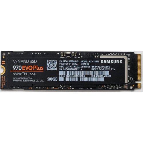 Ssd-диск Samsung 970 EVO Plus V-NAND MLC 500GB M.2 (2280 PCI-E) (MZ-V7S500BW) (Відновлено продавцем, 811891) купити в Україні: Київ, Львів, Хмельницький, Тернопіль | Перевірка сумісності, низька ціна, відгуки, характеристики від TELEMART фото