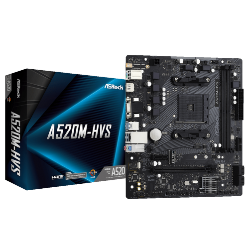 Материнская плата AsRock A520M-HVS (sAM4, AMD A520) (Восстановлено продавцом, 811926) купить в Украине: Киев, Днепр, Харьков, Одесса  | Проверка совместимости, низкая цена, отзывы, характеристики от TELEMART фото