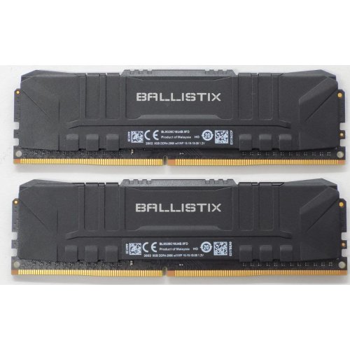 Озп Crucial DDR4 16GB (2x8GB) 2666Mhz Ballistix Black (BL2K8G26C16U4B) (Відновлено продавцем, 811932) купити в Україні: Київ, Львів, Хмельницький, Тернопіль | Перевірка сумісності, низька ціна, відгуки, характеристики від TELEMART фото
