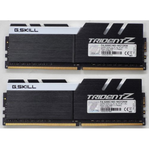 Озу G.Skill DDR4 16GB (2x8GB) 3200Mhz Trident Z (F4-3200C16D-16GTZKW) (Восстановлено продавцом, 811939) купить в Украине: Киев, Днепр, Харьков, Одесса  | Проверка совместимости, низкая цена, отзывы, характеристики от TELEMART фото