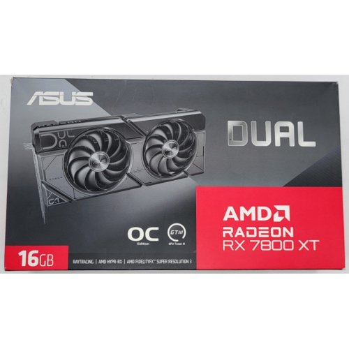 Відеокарта Asus Radeon RX 7800 XT Dual OC 16384MB (DUAL-RX7800XT-O16G) (Відновлено продавцем, 812170) купити в Україні: Київ, Львів, Хмельницький, Тернопіль | Перевірка сумісності, низька ціна, відгуки, характеристики від TELEMART фото