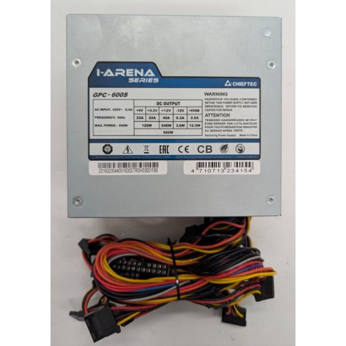 Блок питания CHIEFTEC i-ARENA 600W (GPC-600S) OEM (Восстановлено продавцом, 812321) купить в Украине: Киев, Днепр, Харьков, Одесса  | Проверка совместимости, низкая цена, отзывы, характеристики от TELEMART фото