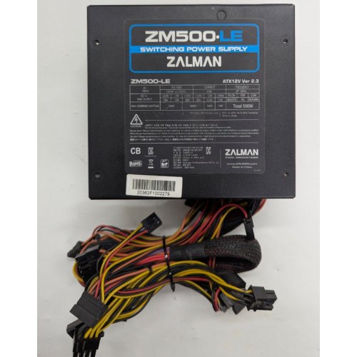 Блок питания Zalman LE 500W (ZM500-LE) (Восстановлено продавцом, 812388) купить в Украине: Киев, Днепр, Харьков, Одесса  | Проверка совместимости, низкая цена, отзывы, характеристики от TELEMART фото