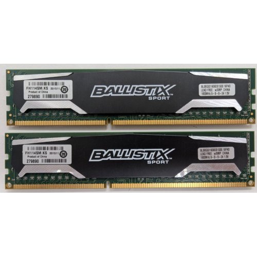 Озу Crucial DDR3 16GB (2x8GB) 1600Mhz Ballistix Sport (BLS8G3D1609DS1S00) (Восстановлено продавцом, 812417) купить в Украине: Киев, Днепр, Харьков, Одесса  | Проверка совместимости, низкая цена, отзывы, характеристики от TELEMART фото