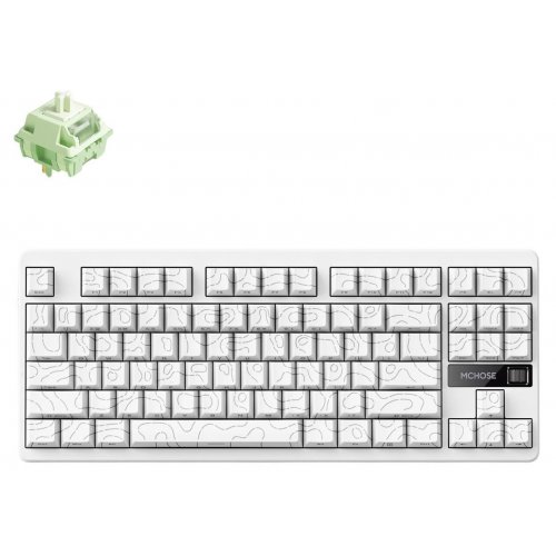 Клавіатура MCHOSE G87 RGB Mechanical Matcha Latte Switch V2 Wireless (MC-G87-18) White Topographic (Вітринний зразок, 812691) купити в Україні: Київ, Львів, Хмельницький, Тернопіль, Івано-Франківськ | Низька ціна, відгуки, характеристики від TELEMART фото