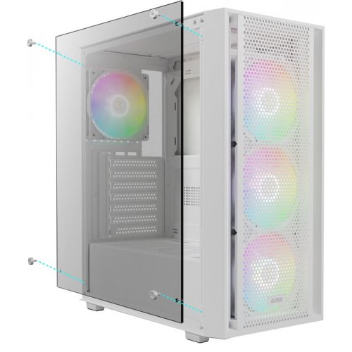 Уцінка корпус Gamdias AURA GC2 Elite ARGB Tempered Glass без БЖ (4711514500622) White (Розкрита упаковка, 812784) купити в Україні: Київ, Львів, Хмельницький, Тернопіль | Перевірка сумісності, низька ціна, відгуки, характеристики від TELEMART фото