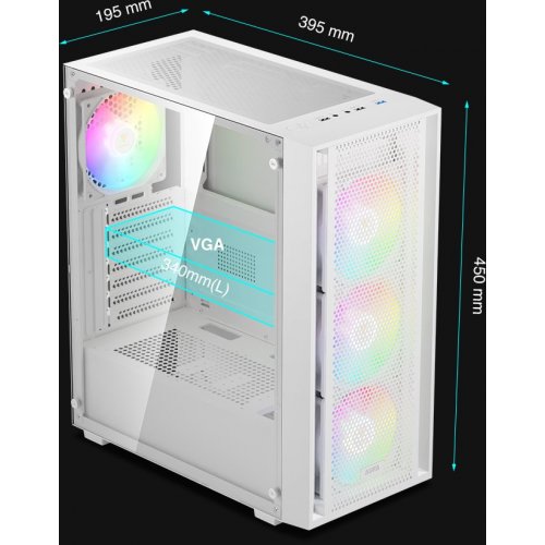 Уцінка корпус Gamdias AURA GC2 Elite ARGB Tempered Glass без БЖ (4711514500622) White (Розкрита упаковка, 812784) купити в Україні: Київ, Львів, Хмельницький, Тернопіль | Перевірка сумісності, низька ціна, відгуки, характеристики від TELEMART фото