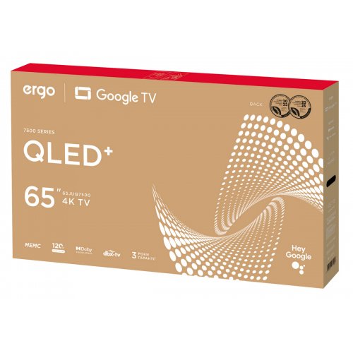 Телевізор ERGO 65" 65JUQ7500 Black купити в Україні: Київ, Львів, Хмельницький, Тернопіль | Низька ціна, відгуки, характеристики від TELEMART фото