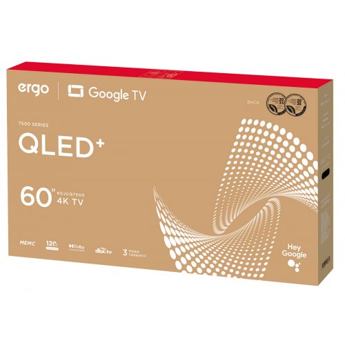 Телевизор ERGO 60" 60JUQ7500 Black купить в Украине: Киев, Днепр, Харьков, Одесса  | Низкая цена, отзывы, характеристики от TELEMART фото