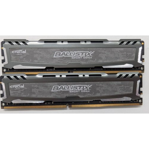 Озп Crucial DDR4 16GB (2x8GB) 2400Mhz Ballistix Sport LT Gray (BLS2K8G4D240FSBK) (Відновлено продавцем, 812835) купити в Україні: Київ, Львів, Хмельницький, Тернопіль | Перевірка сумісності, низька ціна, відгуки, характеристики від TELEMART фото