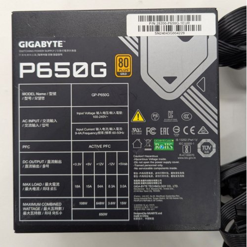 Блок живлення Gigabyte P650G 650W (GP-P650G) (Відновлено продавцем, 813053) купити в Україні: Київ, Львів, Хмельницький, Тернопіль | Перевірка сумісності, низька ціна, відгуки, характеристики від TELEMART фото