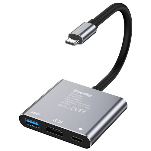 Photo ColorWay USB Type-C 3 in 1 (CW-HUB08) Dark Grey