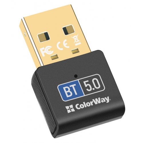 Bluetooth адаптер ColorWay Bluetooth 5.0 (CW-AD-BT50) Black купить в Украине: Киев, Днепр, Харьков, Одесса  | Низкая цена, отзывы, характеристики от TELEMART фото