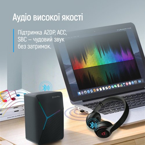 Bluetooth адаптер ColorWay Bluetooth 5.0 (CW-AD-BT50) Black купить в Украине: Киев, Днепр, Харьков, Одесса  | Низкая цена, отзывы, характеристики от TELEMART фото